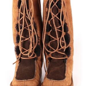 UGG Uptown Tan and Brown Lace-Up Boots